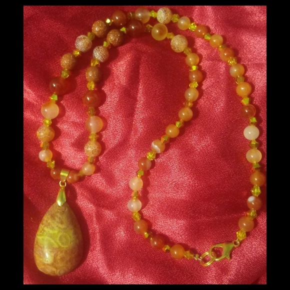 Natural fossil necklace Sea coral fossil - Picture 7 of 7